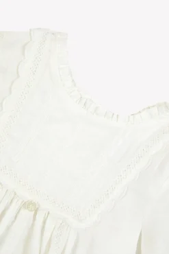 Robe de Baptême Écru détails dentelle et Volants