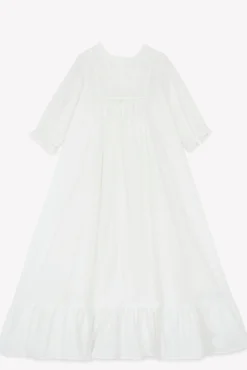 Robe de Baptême Écru détails dentelle et Volants