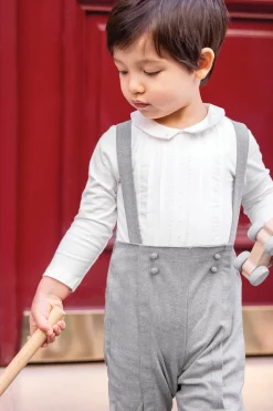 Salopette Gris chiné à boutons