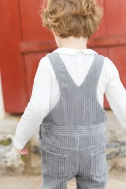 Salopette longue Gris moyen en velours