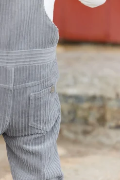 Salopette longue Gris moyen en velours