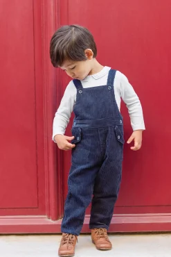 Salopette longue Marine en velours