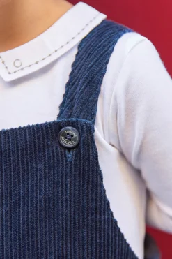 Salopette longue Marine en velours