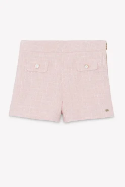 Short Rose poudré tweed
