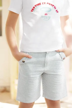 Short Emeraude rayures