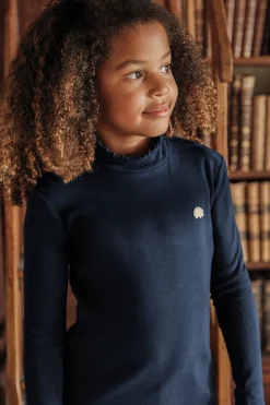 Sous-pull Marine écusson hérisson