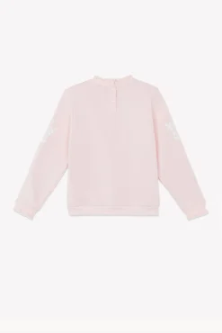 Sweat Rose poudré illustration fleurs