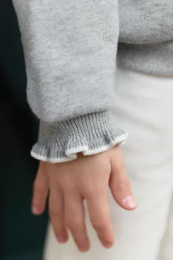 Sweat Gris chiné illustration fleurs