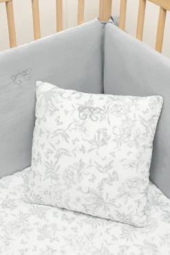 Tour de lit Imprimé inspiration toile de jouy gris