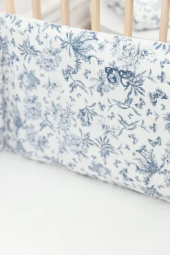 Tour de lit Imprimé inspiration toile de jouy bleu