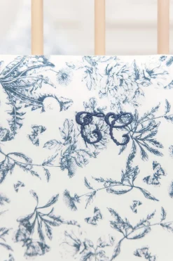 Tour de lit Imprimé inspiration toile de jouy bleu