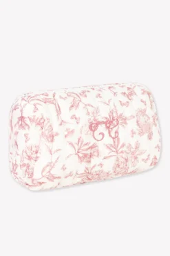 Trousse de toilette Imprimé inspiration Toile de Jouy rose