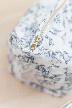 Trousse de toilette Imprimé inspiration toile de jouy bleu