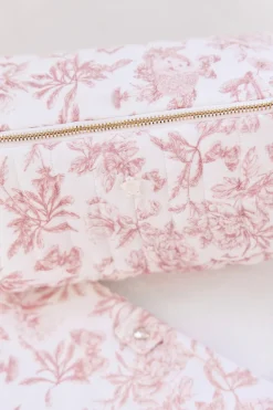 Trousse zippée Imprimé inspiration Toile de Jouy rose