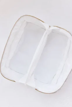 Trousse zippée Imprimé inspiration Toile de Jouy gris