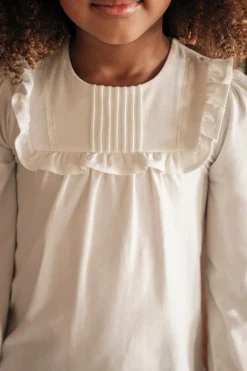 T-shirt Ecru volanté