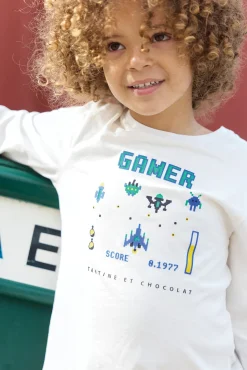 T-shirt Bleu électrique illustration gamer