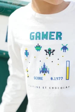 T-shirt Bleu électrique illustration gamer