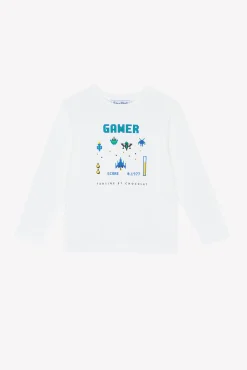 T-shirt Bleu électrique illustration gamer