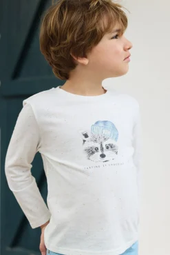 T-shirt Ecru illustration raton laveur