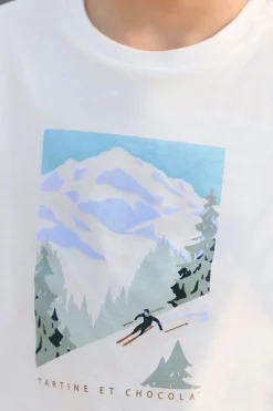 T-shirt Ecru illustration douceur alpine