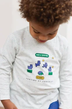 T-shirt Bleu électrique illustration new game