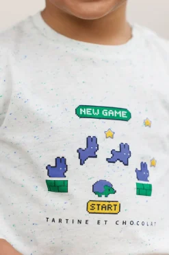 T-shirt Bleu électrique illustration new game