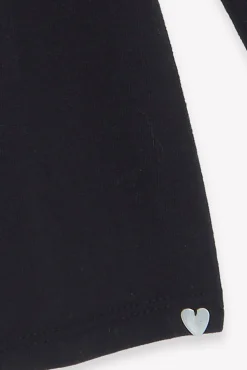 T-shirt Noir volanté