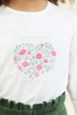 T-shirt Magenta illustration amour floral
