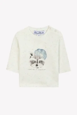 T-shirt Ecru illustration raton laveur