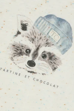 T-shirt Ecru illustration raton laveur